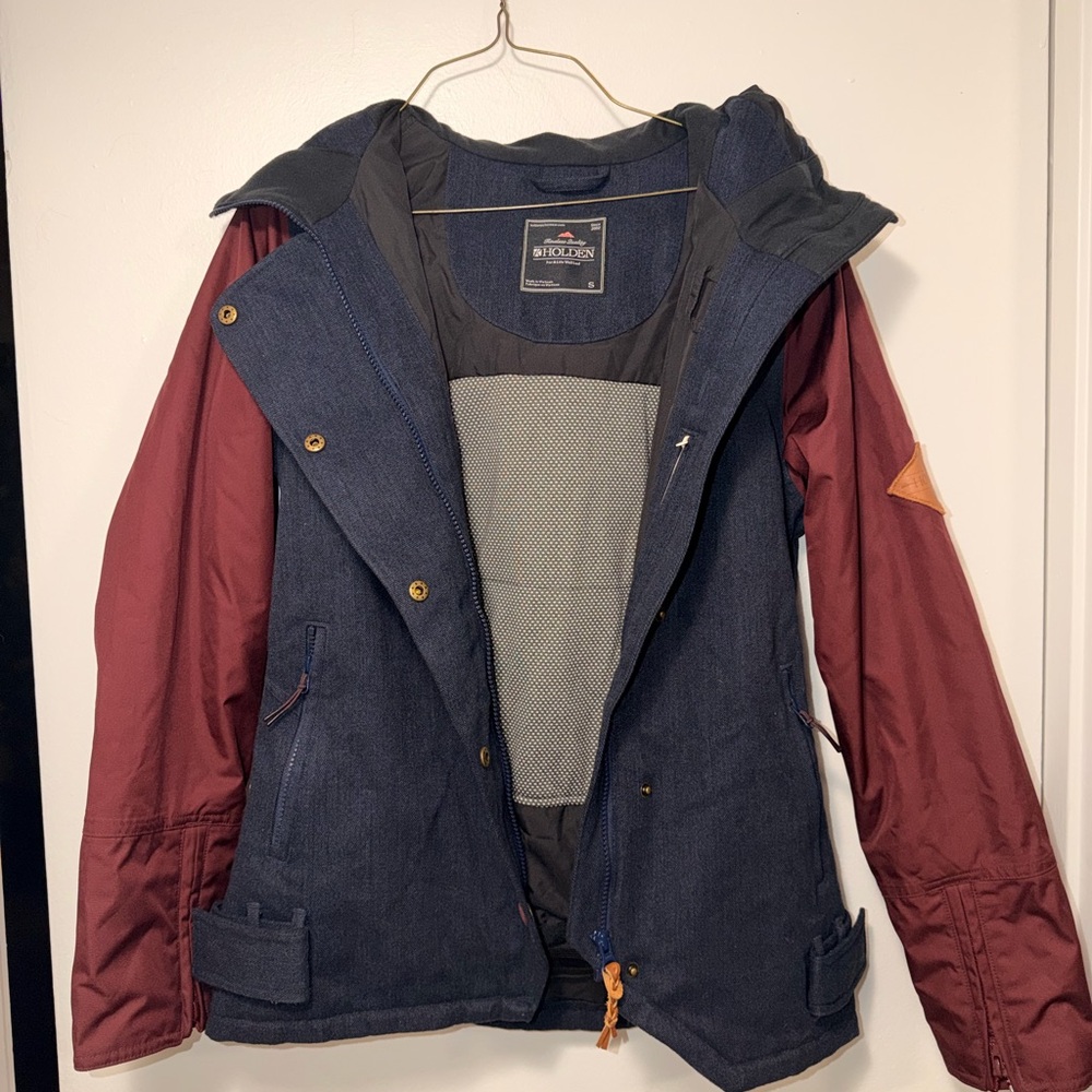 Holden Women’s Rydell Snow Ski Jacket Hooded Peacoat blue/red S NWOT (B3P2)